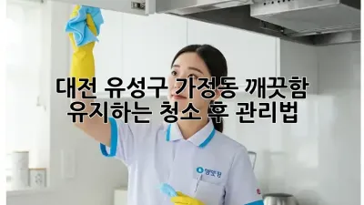 대전 유성구 가정동 깨끗함 유지하는 청소 후 관리법